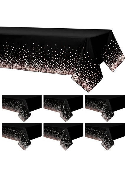 6x 137*274CM Tek Kullanımlık Masa Örtüleri (Siyah Pudra A) (Yurt Dışından)