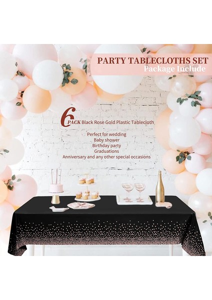 6x 137*274CM Tek Kullanımlık Masa Örtüleri (Siyah Pudra A) (Yurt Dışından) modelleri