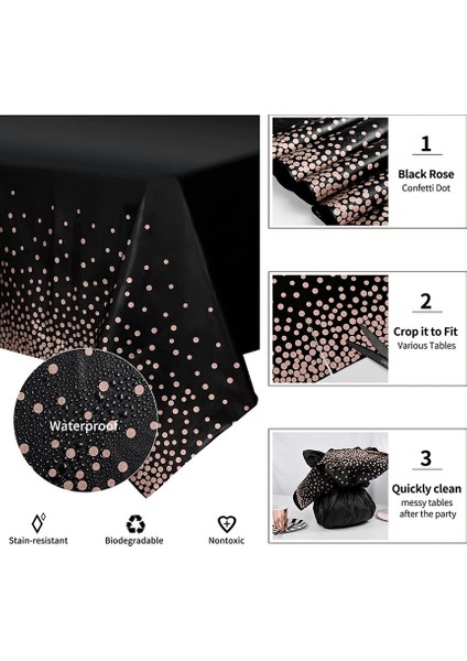 6x 137*274CM Tek Kullanımlık Masa Örtüleri (Siyah Pudra A) (Yurt Dışından) fırsatları