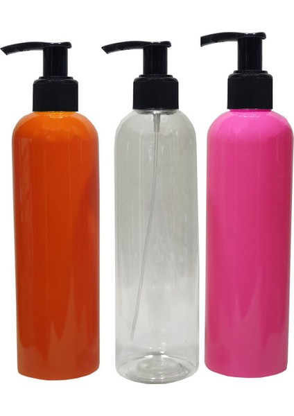 Boş Pet Şişe 400 ml Doldurulabilir Sıvı Sabun ve Dezenfektan Için 3 Adet Renkli