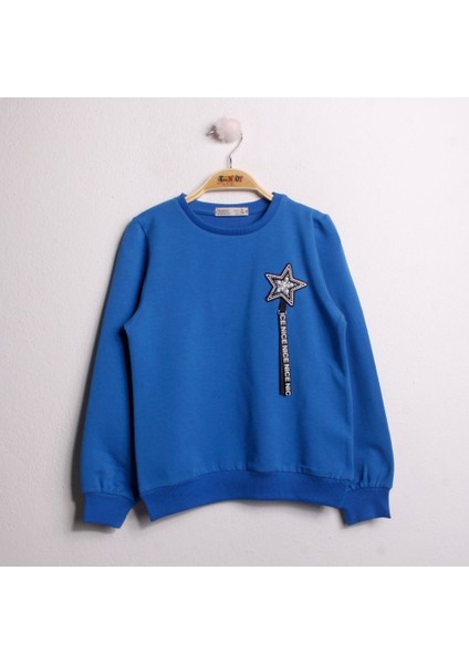 Kız Çocuk Sweatshirt Göğsü Yıldız Nakış