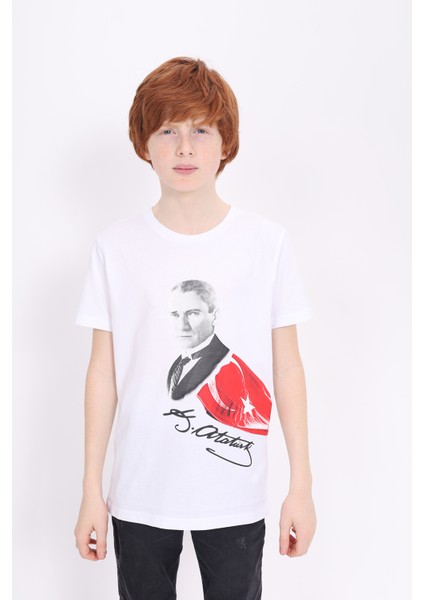 Toontoy Unisex Çocuk Atatürk Baskılı Tişört