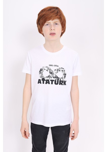 Toontoy Unisex Çocuk Atatürk Baskılı Tişört