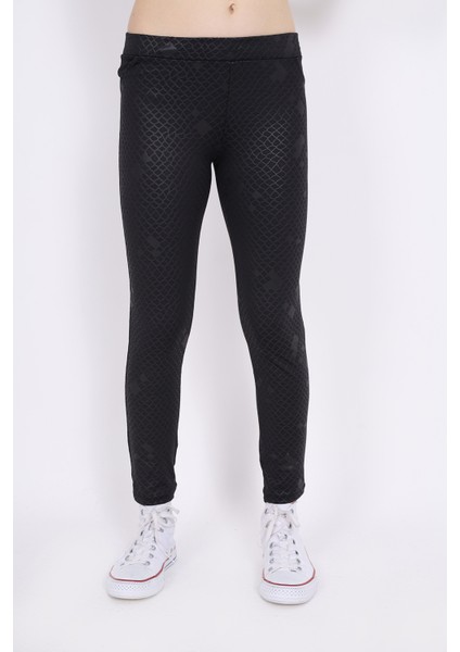 Toontoy Kız Çocuk Deri Detaylı Tayt