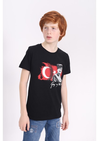 Toontoy Unisex Çocuk Atatürk Baskılı Tişört