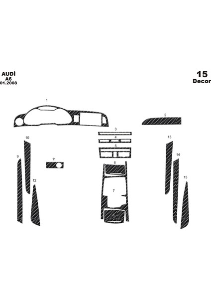 meriç cockpit design Meriç® Audi A6 Ön Torpido Kaplama Maun 15 Parça 2008-›