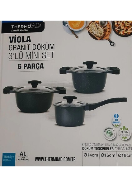 Viola Granit Döküm Mini 3'lü Set