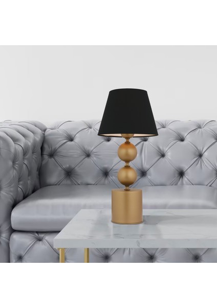 Fragile Siyah Şapkalı Eskitme Masa Lambası Modern Tasarım Salon-Yatak Odası Abajur