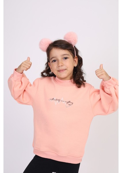Kız Çocuk Baskılı Sweatshirt