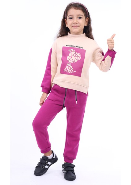 Toontoy Kız Çocuk Baskılı Eşofman Takım