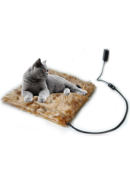 Kedi Köpek Isıtıcı Ped 48X48CM 5cm Kalınlık Peluş Yumusak Kumaş Yıkanabilir 12V