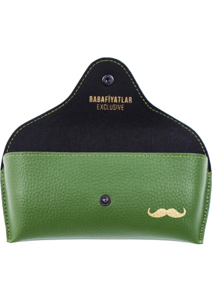 Klasik Yeşil Büyük Deri Gözlük Kabı fiyatları