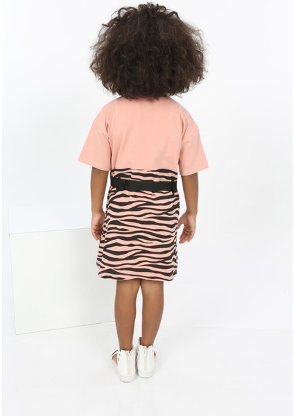 Toontoy Kız Çocuk Zebra Baskılı Elbise
