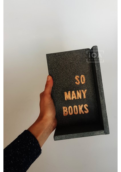 Iodesign Imge Siyah Bazalt Mermer Kitap Destekleri - Kitap Tutucu (2'li Set)