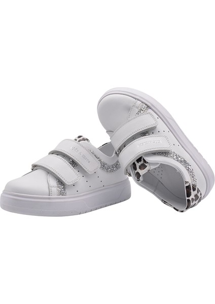 Jamilia Çift Cırtlı Deri Kız Çocuk Ayakkabı Beyaz fırsatları
