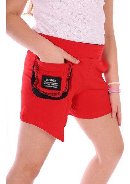 Toontoy Kız Çocuk Yanı Armalı Cepli Şort