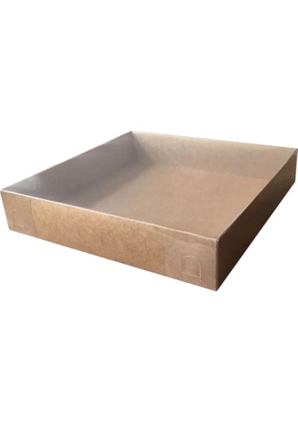 Asetat Kapaklı Karton Kutu Havlu Kutusu 25X25X5 cm (10 Adet) Kraft