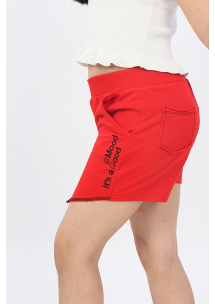 Toontoy Kız Çocuk #mood It S A Good Nakışlı Şort modelleri