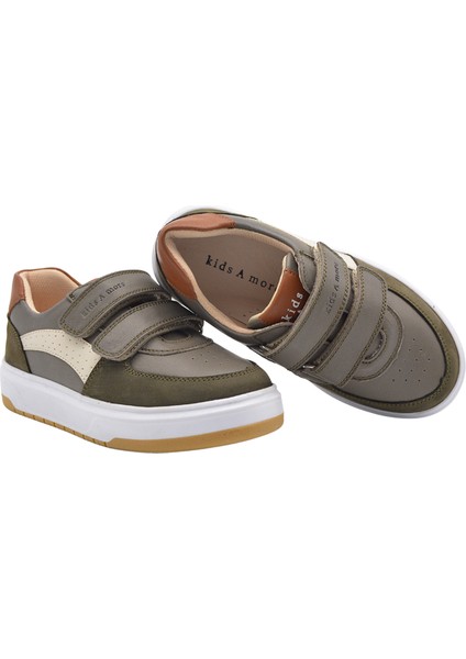 Paus Çift Cırtlı Deri Erkek Çocuk Ayakkabı Haki modelleri