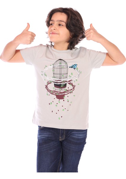 Toontoy Erkek Çocuk Kafes Baskılı Tişört
