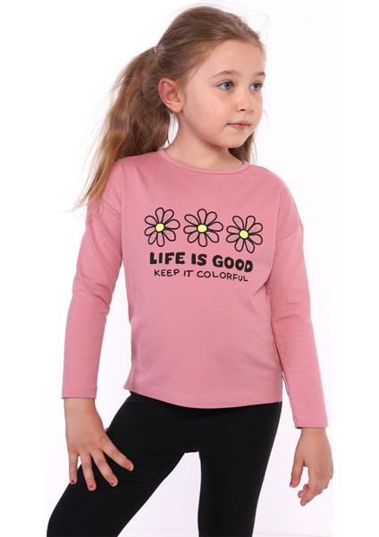 Toontoy Kız Çocuk Baskılı Tişört