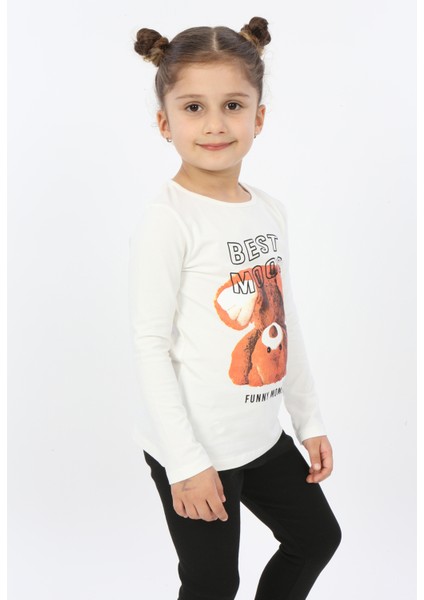 Toontoy Kız Çocuk Best Mood Ayıcık Baskılı Tişört fiyatları