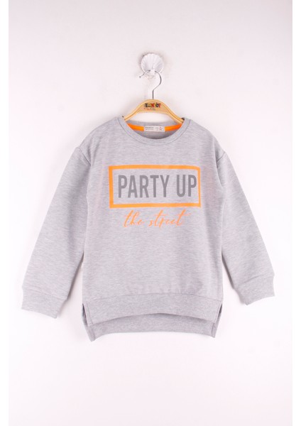 Kız Çocuk Party Up Baskılı Sweatshirt