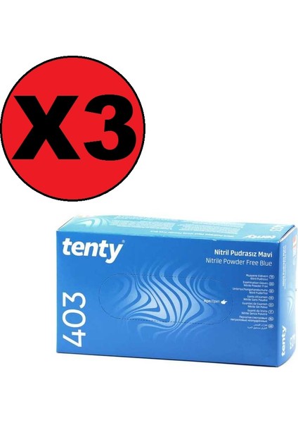 403 Nitril Pudrasız Large (L) Mavi Eldiven 100'LÜ Paket