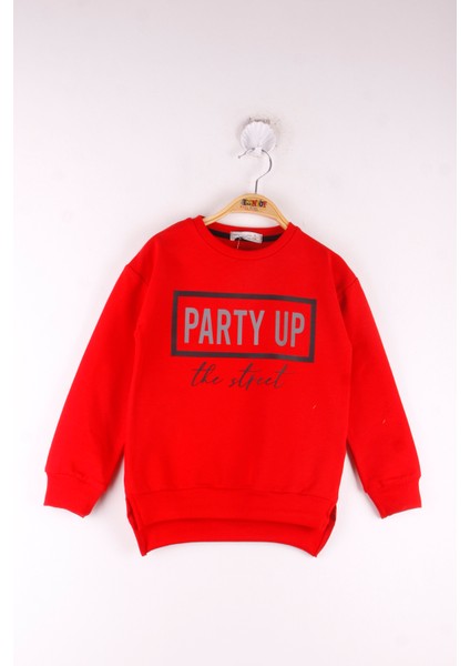 Kız Çocuk Party Up Baskılı Sweatshirt