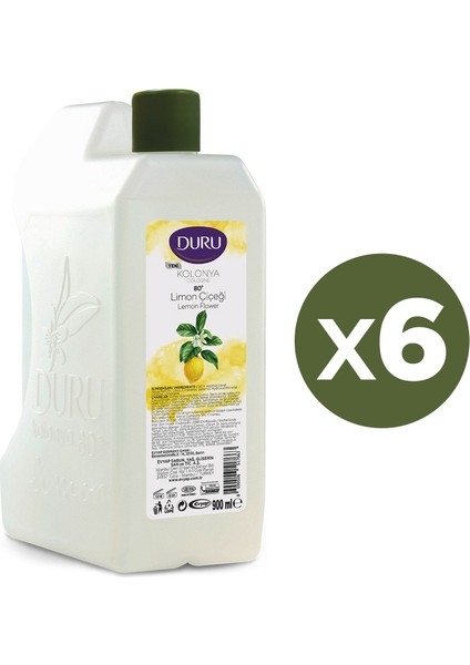 Limon Kolonya Bidon 80 Derece 900 ml x 6 Adet