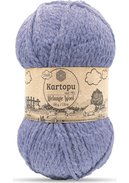 Melange Wool K711 5 Adet Yünlü El Örgü Ipi Küllü Lila