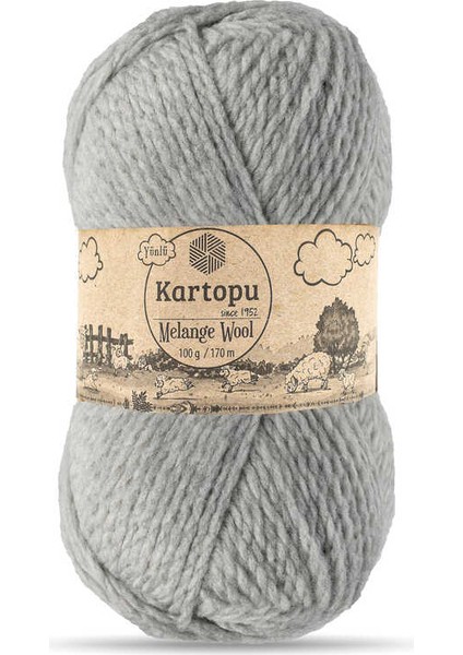 Melango Wool K1000 5 Adet Yünlü El Örgü Ipi Gri