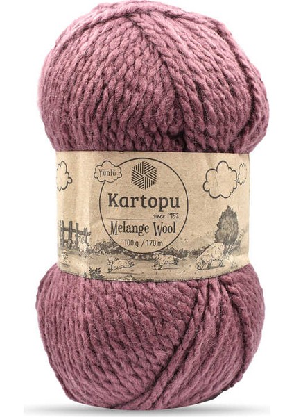 Melange Wool K1707 5 Adet Yünlü El Örgü Ipi Mürdüm
