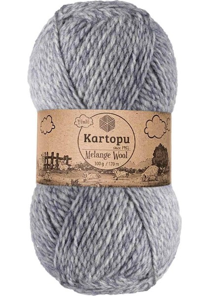 Melange Wool K9001 5 Adet Yünlü El Örgü Ipi Denim
