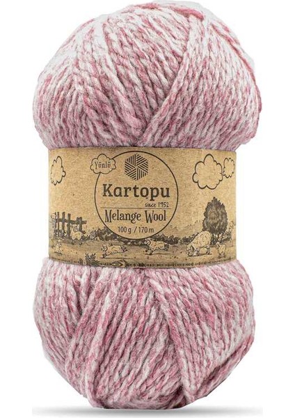 Melange Wool K9005 5 Adet Yünlü El Örgü Ipi Gül Kurusu