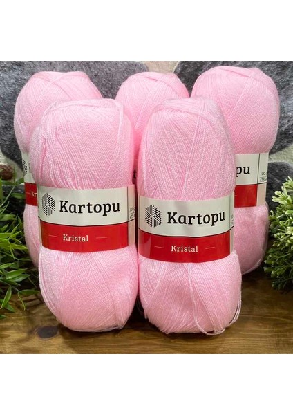 Kristal K788 5 Adet Lif Ipi El Örgü Ipliği Açık Pembe