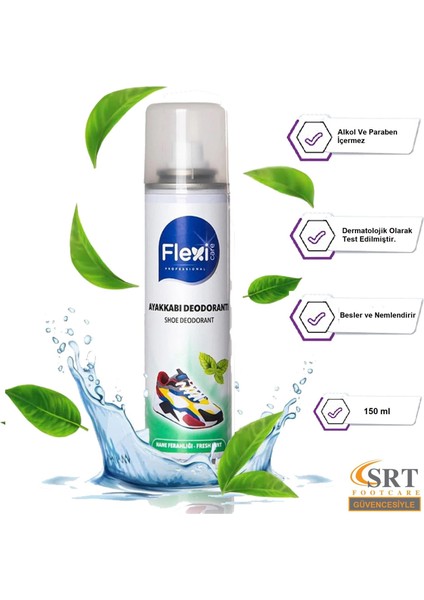 Flexicare Fresh Mint Ayakkabı Deodorantı -Koku ve Terleme Önleyici Sprey 150 ml