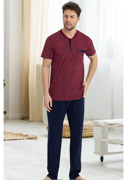 Erkek %100 Pamuklu Kısa Kol Süprem Penye Alt Üst Pijama Takım
