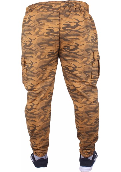 Mocgrande Büyük Beden Pastel Camouflage Likralı Erkek 2ip Eşofman Altı 23503 Hardal indirimleri