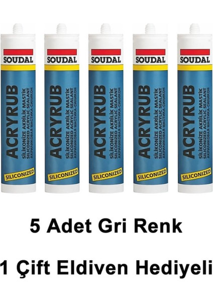 Silikonize Mastik Gri 500 gr 5 Adet