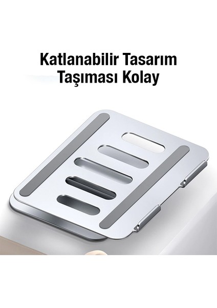 M1 Pro Alüminyum Katlanabilir Döner Stand MacBook Pro-Air Uyumlu 17" Laptop Yükseltici Yükseklik Ayarlı Laptop Standı Altlığı