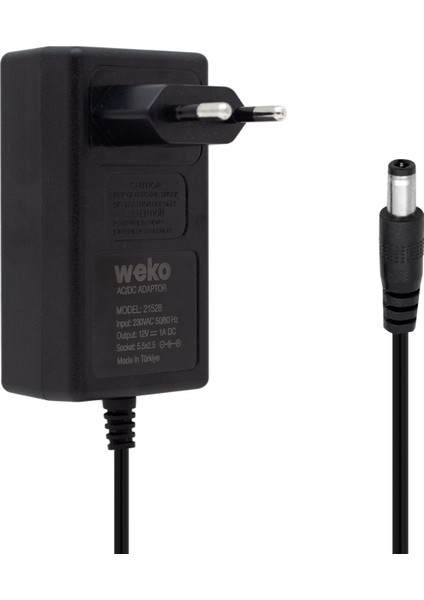 12 Volt - 1 Amper 5.5*2.5 Uçlu Plastik Geniş Işıklı Kasa Priz Tip Adaptör Yerli Üretim