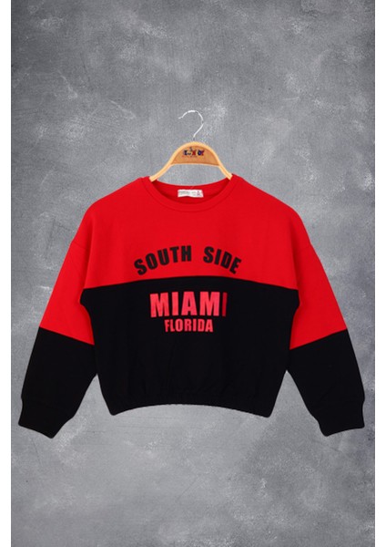 Kız Çocuk Mıamı Baskılı Sweatshirt