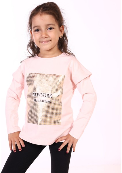 Toontoy Kız Çocuk Baskılı Tişört