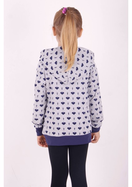 Kız Çocuk Komple Kalp Desenli Sweatshirt fiyatları