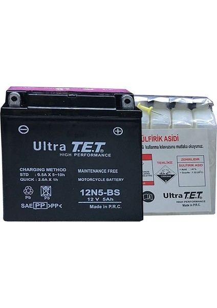12V 5A Ultra T.e.t Sulu Dik Motosiklet Aküsü