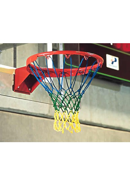 Basketbol Filesi 4mm Polys. Mavi - Yeşil - Sarı - 2 Adet (Basketbol Pota Ağı)