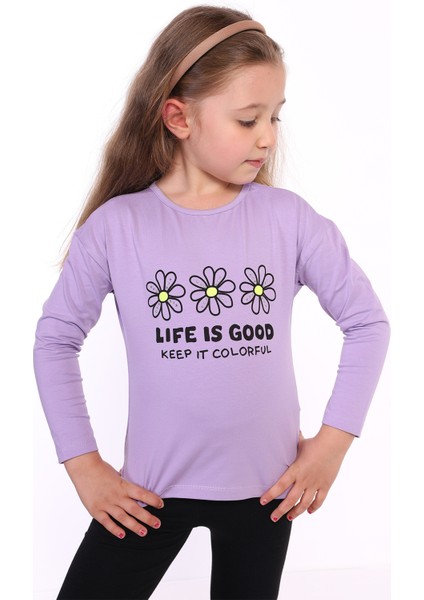 Toontoy Kız Çocuk Baskılı Tişört