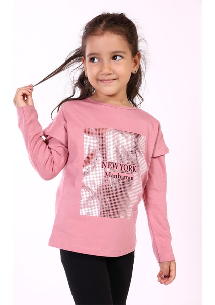 Toontoy Kız Çocuk Baskılı Tişört