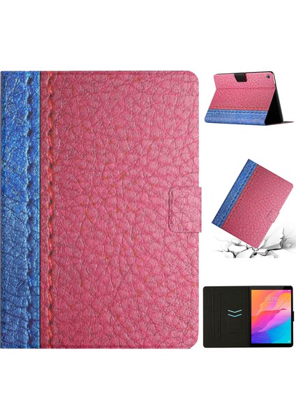Huawei Matepad T8 Gül Kırmızı Için Deri Tablet Kılıf (Yurt Dışından)
